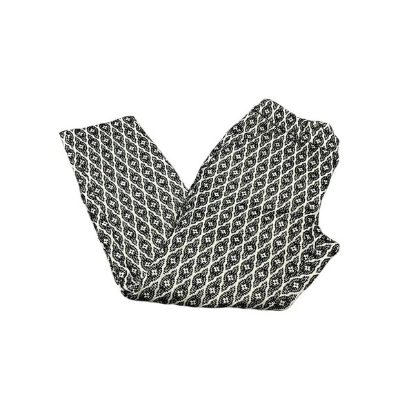 MERONA Crop Pants Size 6 Classic Cotton Embroidered Pattern Black & White - Picture 6 of 13